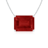 925 Sterling Silver Octagon Cut Solitaire Necklace