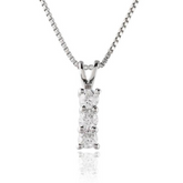 Goldhartz Three Stone Bar Pendant with Chain | 925 Sterling Silver | 18kt Gold & Rose Gold Overlay | Handcrafted | For Women & Girls | Best Gift for Her