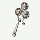 Silver Three Bell Rattle Toy/ Jhunjhuna For New Born Baby | Handcrafted | Worship God | Goldhartz
