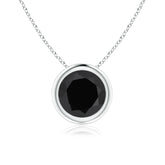 925 Sterling Silver Solitaire Bezel Set Gemstone Pendant 1