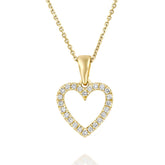 Dazzling Micro Pave Heart Necklace Pendant with Chain | AAA+ Stone Quality | 925 Sterling Silver | 18kt Gold & Rose Gold Overlay | Handcrafted | For Women & Girls | Best Gift for Her | Goldhartz