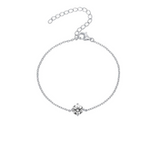 925 Sterling Silver Round Solitaire Chain Bracelet