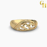 925 Sterling Silver Filigree Swirling Cutout Dome Ring
