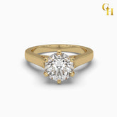 925 Sterling Silver Solitaire Moissanite Cathedral Prong-Set Engagement Ring