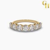 925 Sterling Silver Eternal Seven Stone Basket Set Moissanite Engagement Ring