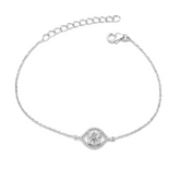 Guardian White Stone Evil Eye Bracelet | Adjustable | Protective Amulet | Ward Off Negative Energy |925 Sterling silevr | Handcrafted | For Women & Girls | Best Gift for Her | Goldhartz