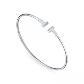 925 Sterling Silver T-End Open Cuff Bangle