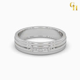 925 Sterling Silver Classic Cluster Iced Moissanite Men's Engagement Ring Band