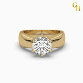 925 Sterling Silver Smooth Edge Cathedral Set Solitaire Moissanite Engagement Ring