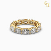 925 Sterling Silver Oval Moissanite Eternity Band Ring