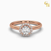 925 Sterling Silver Moissanite Solitaire Halo Ring Engagement Ring