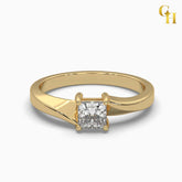 925 Sterling Silver Princess-Cut Moissanite Solitaire Petite Engagement Ring