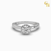 925 Sterling Silver Illusion Set Moissanite Hidden Halo Engagement Ring
