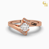 925 Sterling Silver Solitaire Round Moissanite Twisted Shank Engagement Ring