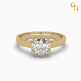 925 Sterling Silver Round Solitaire Moissanite 6 Prong Adjustable Ring For Women
