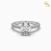925 Sterling Silver Oval Solitaire Moissanite Vintage Engagement Ring