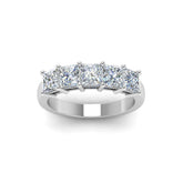 925 Sterling Silver Square Shape Prong set Five Stone Ring for Woman