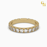925 Sterling Silver Round Moissanite Micro Pave Set Full Eternity Ring Band