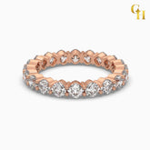 925 Sterling Silver Cushion Cut Moissanite Eternity Band Ring