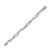 925 Sterling Silver Simulated Diamond Cuban Chain Link Bracelet| for Men| Celebrity Inspired