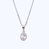 Goldhartz Pear Halo Solitaire Necklace Pendant with Chain | Swarovski Zirconia | 925 Sterling Silver | 18kt Gold & Rose Gold Overlay | Handcrafted | For Women & Girls | Best Gift for Her