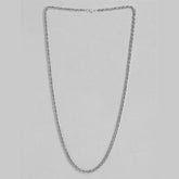 Rope 925 Sterling Silver Rhodium-Plated Men’s Chain