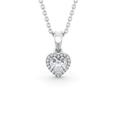 925 Sterling Silver Halo Heart Solitaire Pendant