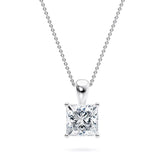 925 Sterling Silver Square Solitaire Pendant with Chain | Perfect for Every Occasion
