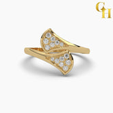 925 Sterling Silver Chic Ginkgo Leaf Bypass Ring For Women | Minimalist Design