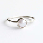 925 Sterling Silver Bezel Set Pearl Ring | Unisex Style | Perfect for Men and Women