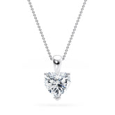 925 Sterling Silver Heart Solitaire Pendant with Chain