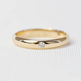 925 Sterling Silver Flush Set Round Zirconia Promise Ring Band