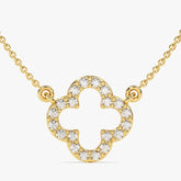 Timeless Clover Necklace Pendant with Chain | AAA+ Stone Quality | 925 Sterling Silver | 18kt Gold & Rose Gold Overlay | Handcrafted | For Women & Girls | Best Gift for Her | Goldhartz