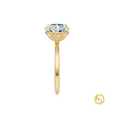 925SS Classic Solitaire Oval Diamond Engagement Ring with 4 Prong Basket Setting