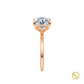 925SS Classic Solitaire Princess Cut Diamond Engagement Ring with 4 Prong Basket Setting