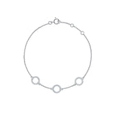 Goldhartz Triple Circlet Bracelet | Adjustable | AAA+ Stone Quality | 925 Sterling Silver | 18kt Gold & Rose Gold Overlay | Handcrafted | For Women & Girls | Best Gift for Her