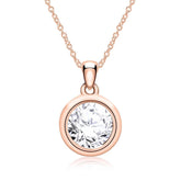925 Sterling Silver Bezel Set Solitaire Pendant - Necklace for Timeless Elegance