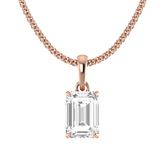 925 Sterling Silver Solitaire Octagon Octagon Solitaire Pendant Necklace