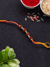 Sacred RUDRAKSHA Rakhi in 925 Sterling Silver - The Perfect Gift for Raksha Bandhan 2024