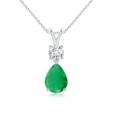 925 Sterling Silver Pear Gemstone Pendant with Split Bail W | Best Gift for Her 1