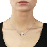 Guardian White Stone Evil Eye Necklace | Protective Amulet | Ward Off Negative Energy | Sterling Silver Chain | For Women & Girls | Best Gift for Her | Goldhartz