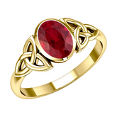 Natural Gemstone Trinity Knot Ring |Adjustable | 12 Birthstones | AAA+ Stone quality |925 Sterling Silver | 18kt Gold Plated | Unisex Style | Best Gift | Handcrafted | Goldhartz