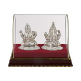 925 Sterling Silver Lakshmi Ganesha Murthi/ Lakshmi & Ganesha Idol for Pooja and Gift Item for All Occasions & Festivals | Handcrafted | Worship God | Goldhartz
