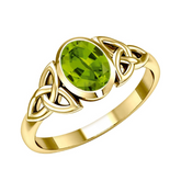 Natural Gemstone Trinity Knot Ring |Adjustable | 12 Birthstones | AAA+ Stone quality |925 Sterling Silver | 18kt Gold Plated | Unisex Style | Best Gift | Handcrafted | Goldhartz 1