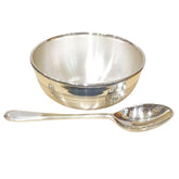 98% Pure Silver Bowl and Spoon For Baby Feeding, Silver Gift Items, Silver Glass For Water | Handcrafted | Goldhartz