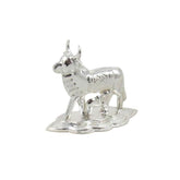 Silver Cow and Calf Idol/ Kamdhenu Cow for Pooja, Gifting for Home, Baby Shower and Housewarming Return Gift | Handcrafted | Worship God | Goldhartz