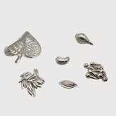 925 Sterling Silver Set of Betel Nut (supari), Clove (Laung), Cardamom (Elaichi), Almond (Kaju), Coconut (Nariyal), Rice (Chaval) for Home Temple and Pooja, Prosperity Gift
