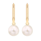 18kt Gold plated Pearl Hoop Earrings in 925 sterling silver