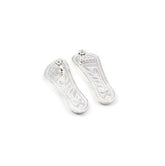 Silver Charan Paduka for Home Temple and Pooja, Prosperity Gift | Handcrafted | Worship God | Goldhartz