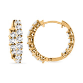 Moissanite In Out Hoop Earring 925 Sterling Silver